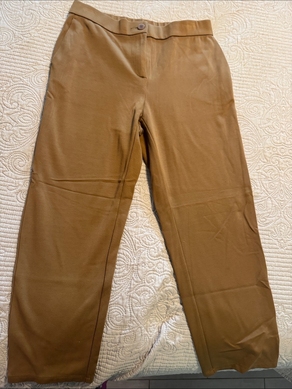 Eileen Fisher Straight-Leg Pants in Camel Brown